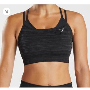 Gymshark Adapt Marl Seamless Sports Bra - Black/Smokey Grey